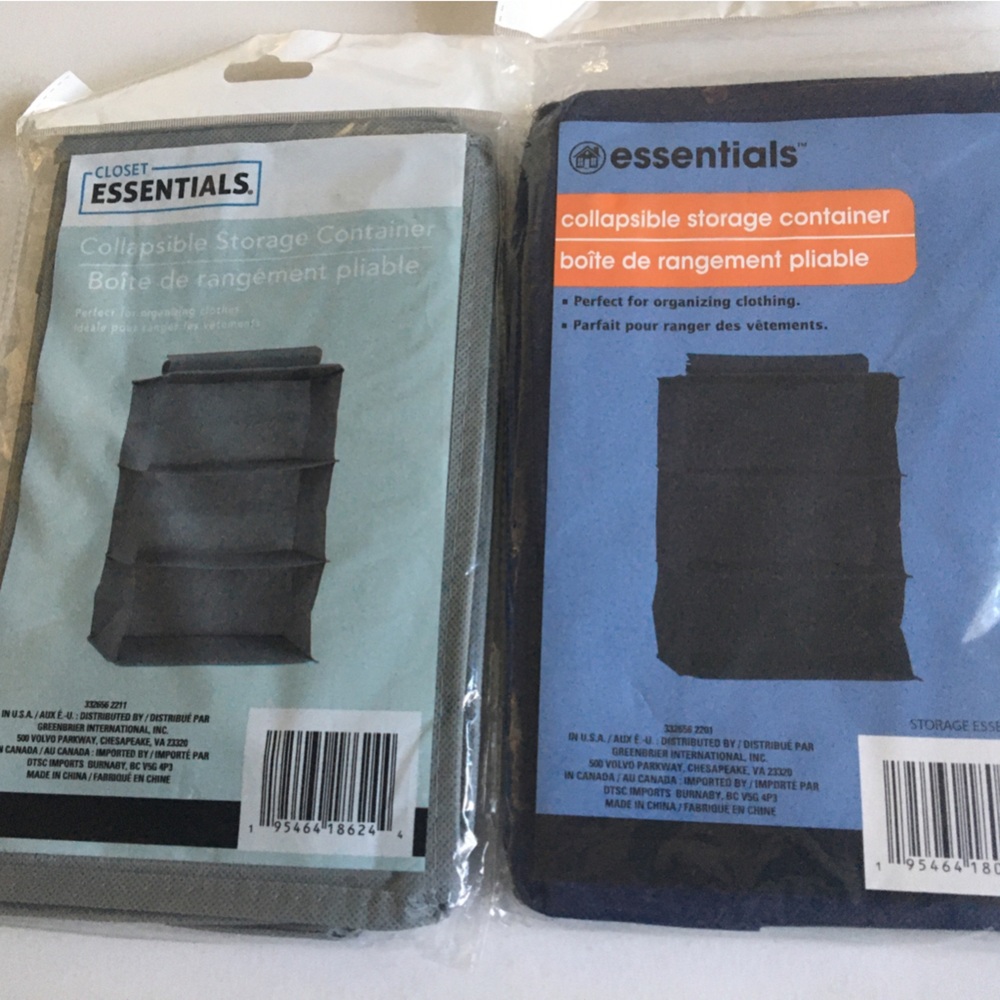 Essentials Collapsible Storage Container - Black and Blue